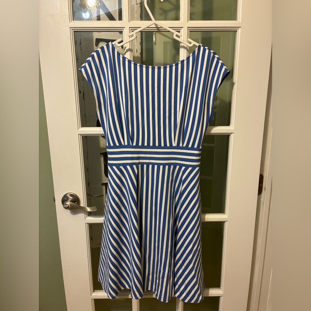Kate Spade dress Blue and White Striped women Fit & Flare Dress